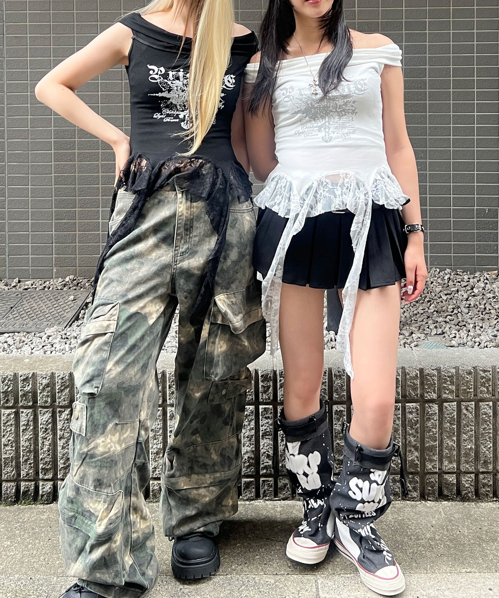 ゴシックサイドレースフリルトップ