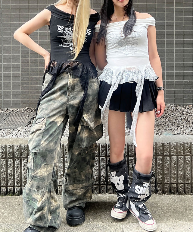 ゴシックサイドレースフリルトップ