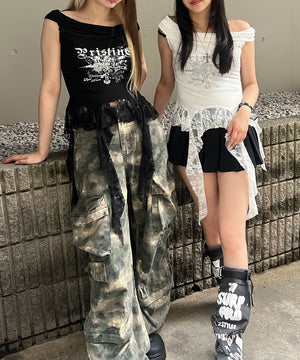 ゴシックサイドレースフリルトップ