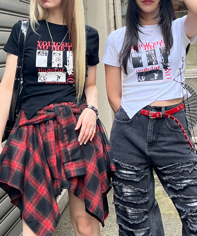 サイドレースアップパンクT