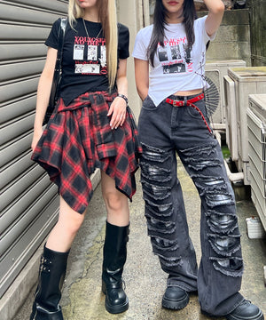 サイドレースアップパンクT