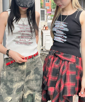 ZIPショルダーニットタンク