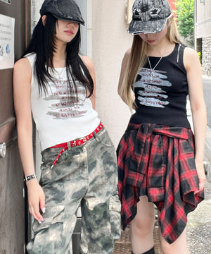 ZIPショルダーニットタンク