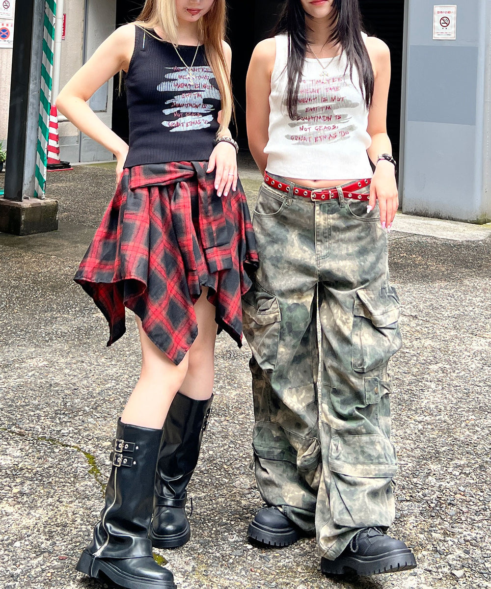 ZIPショルダーニットタンク