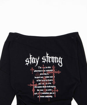 staystrongオフショルロンT
