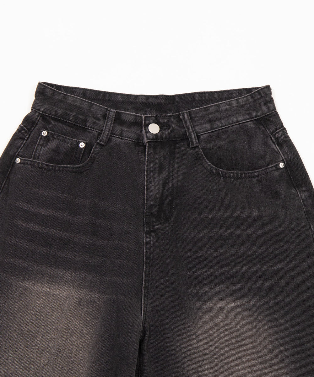 ワイドデニムハーフパンツ