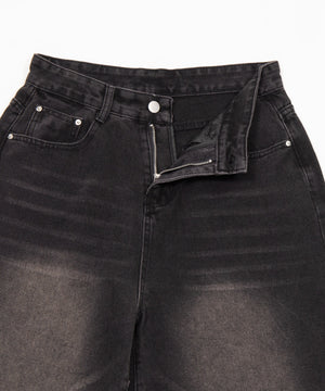 ワイドデニムハーフパンツ