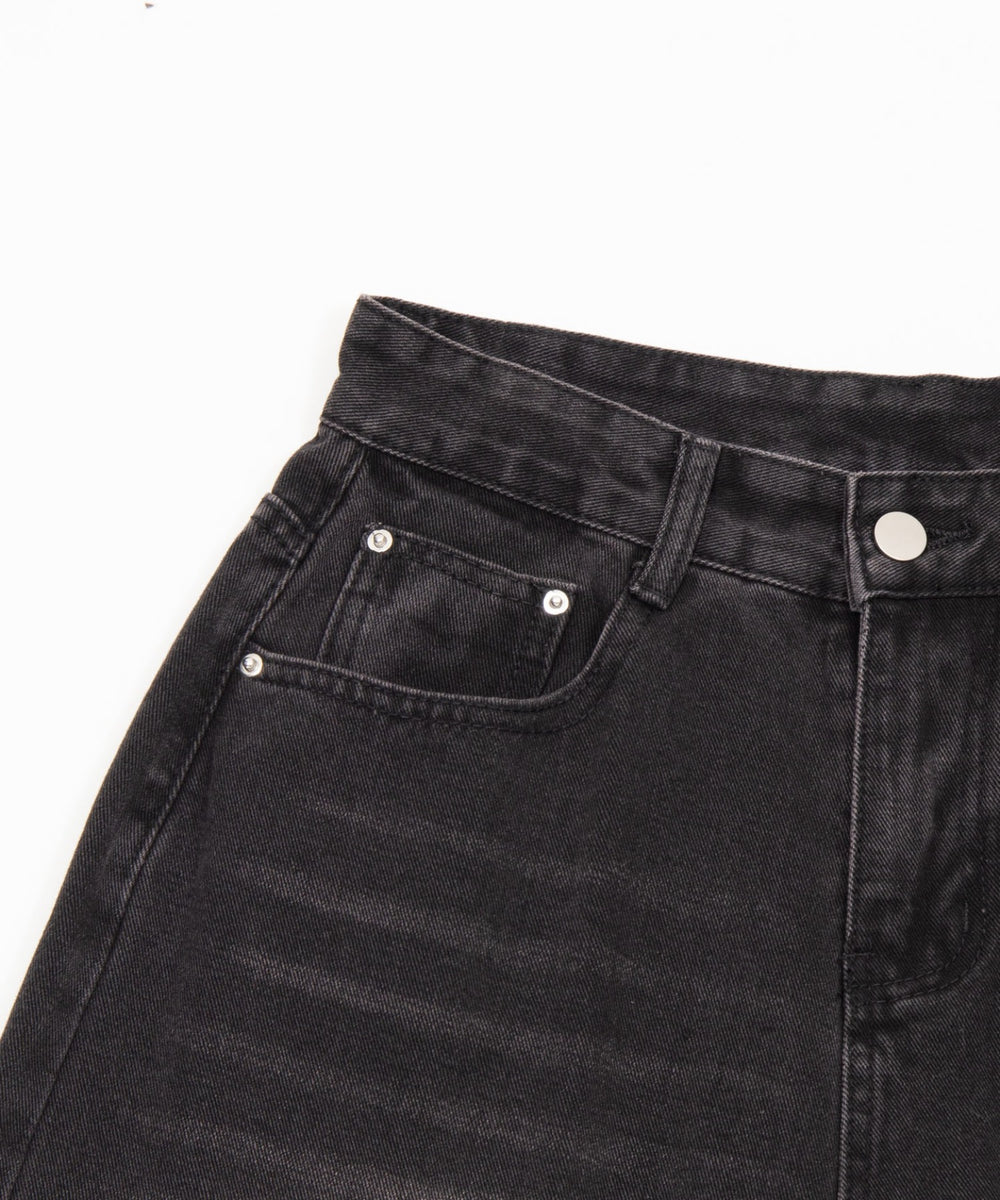 ワイドデニムハーフパンツ