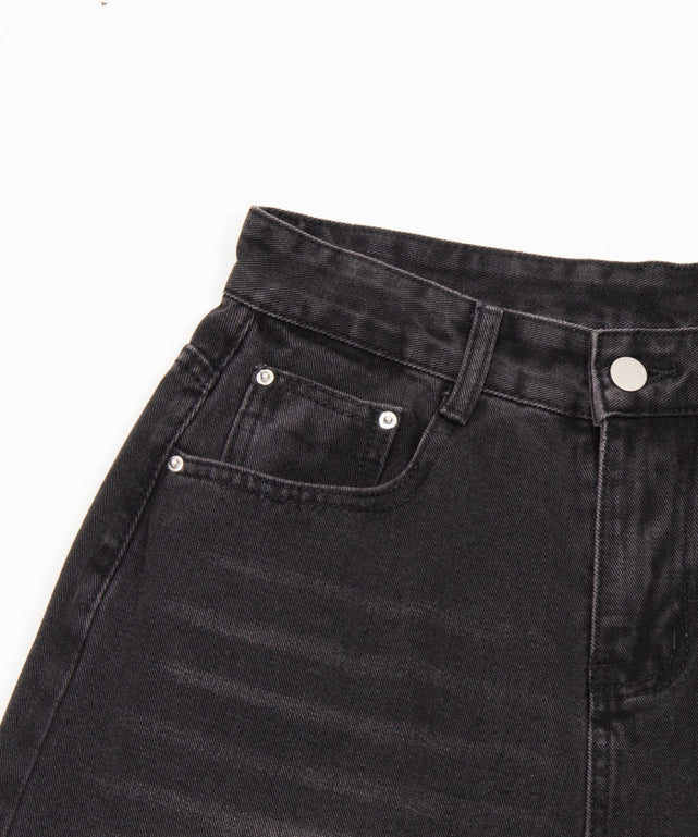 ワイドデニムハーフパンツ