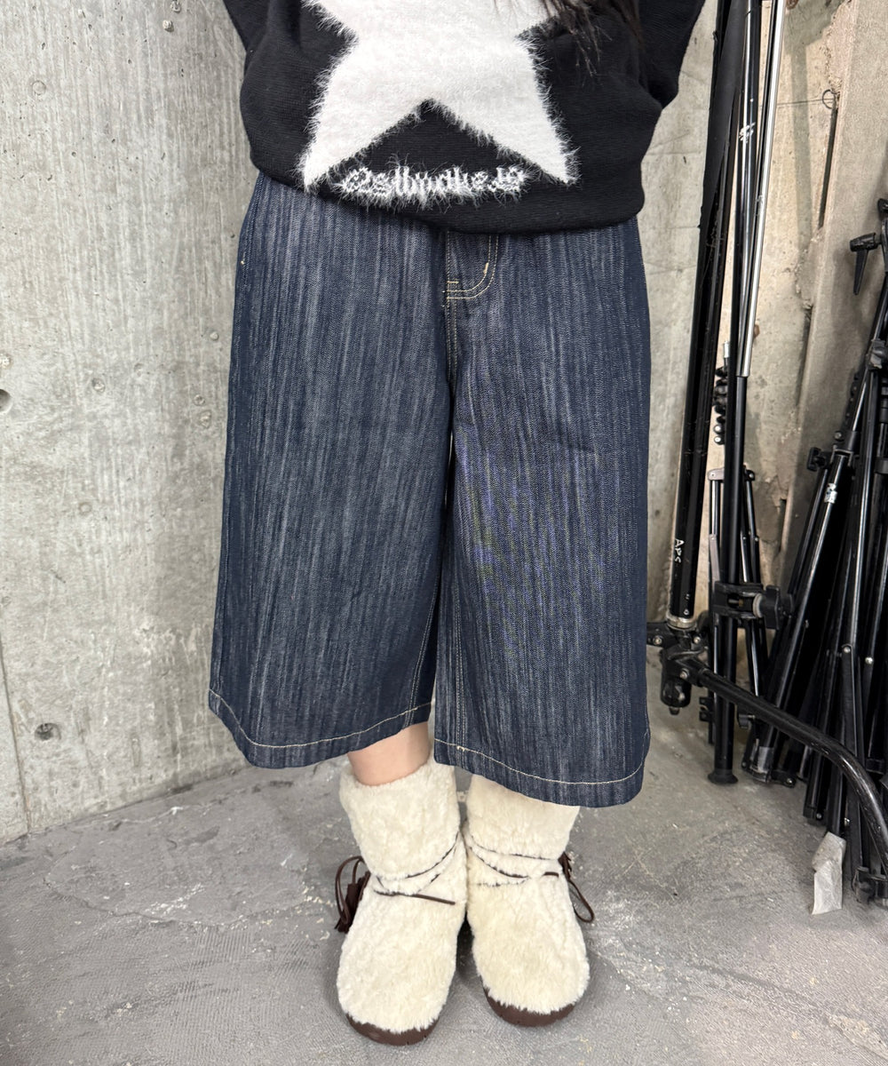 デニム中濃色 モデル：160㎝ M着用