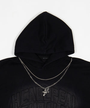 クロスネックレス付きパーカー