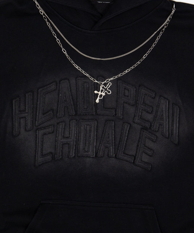 クロスネックレス付きパーカー