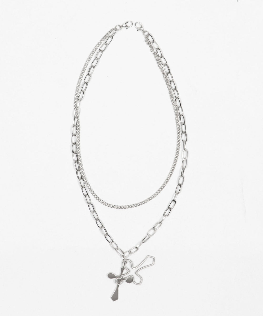 クロスネックレス付きパーカー