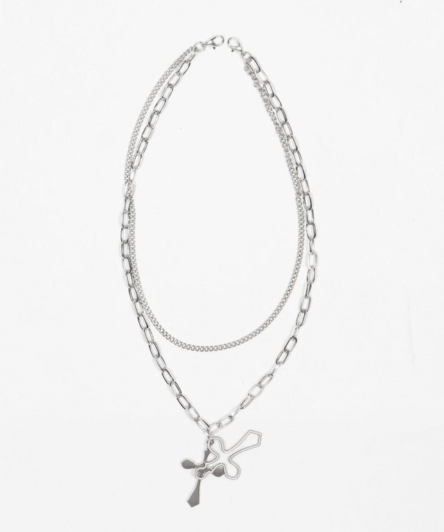 クロスネックレス付きパーカー