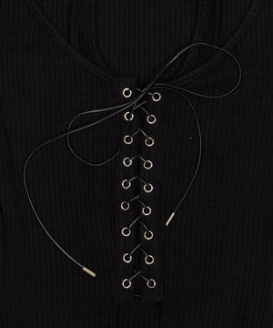 レースアップレイヤードトップ