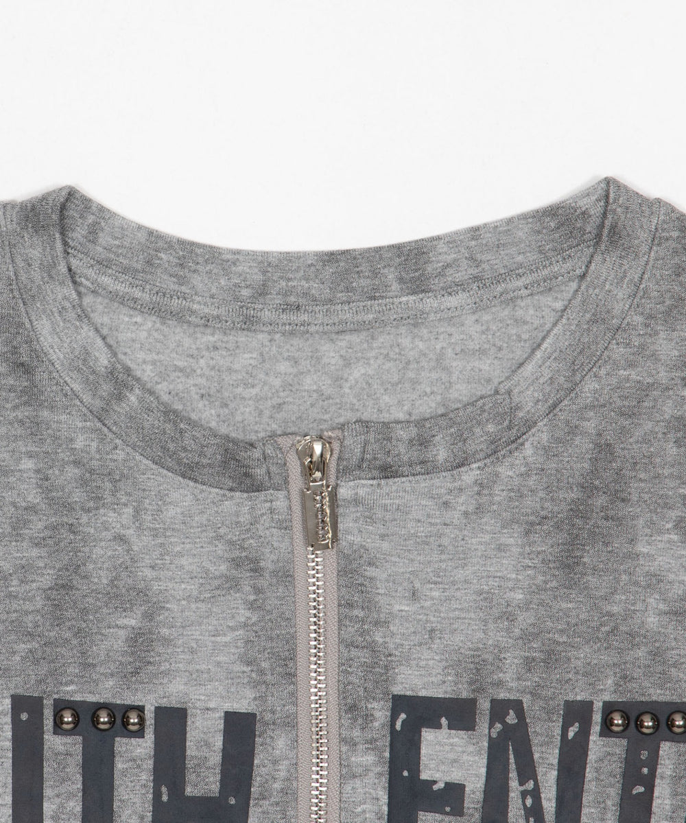 ロゴスタッズジップトップ