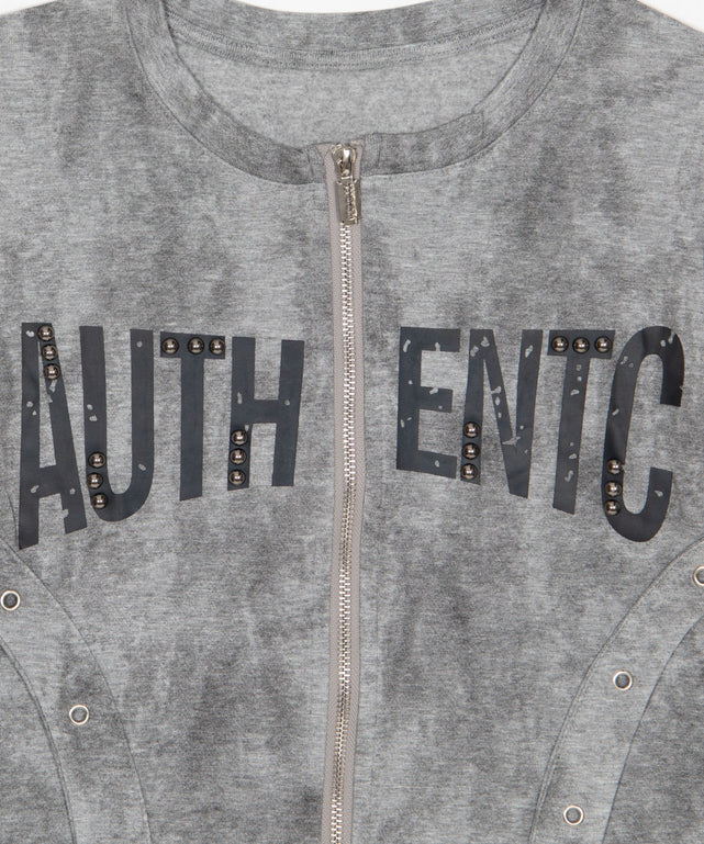 ロゴスタッズジップトップ