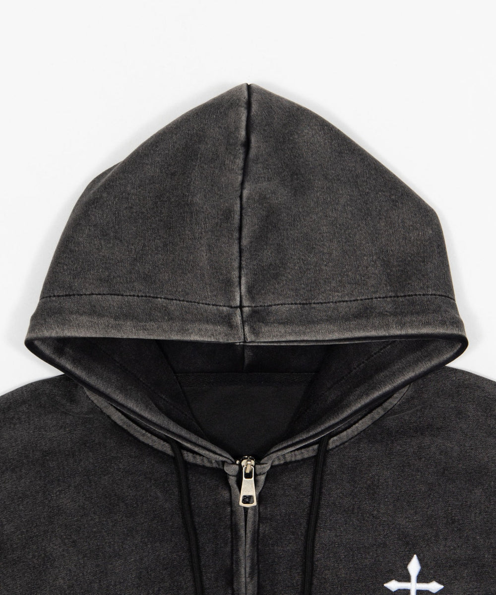 クロスショートジップパーカー
