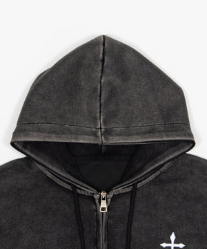 クロスショートジップパーカー