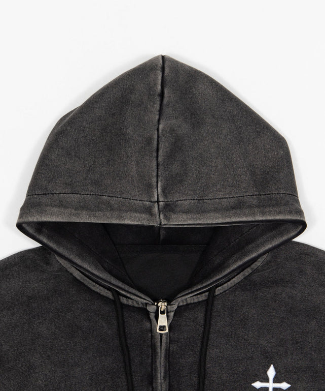 クロスショートジップパーカー