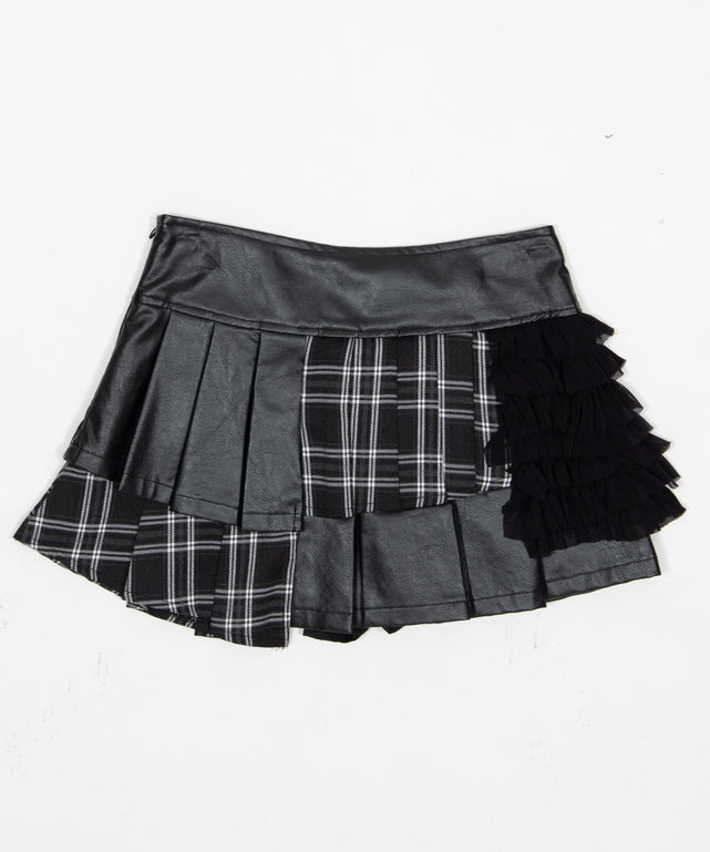 パンクパッチワークミニスカパン