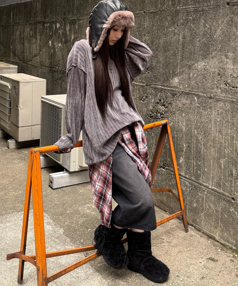 グレー モデル：160㎝ FREE着用