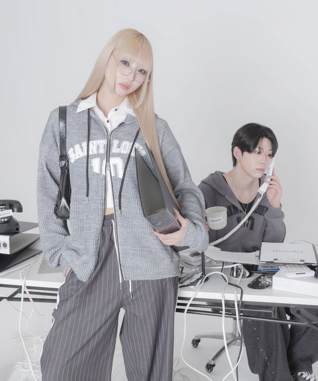 シティロゴニットジップパーカー