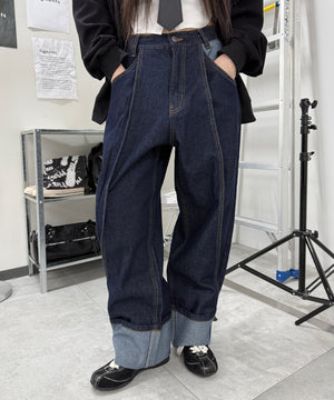 デニムインディゴ モデル：159cm Sサイズ着用