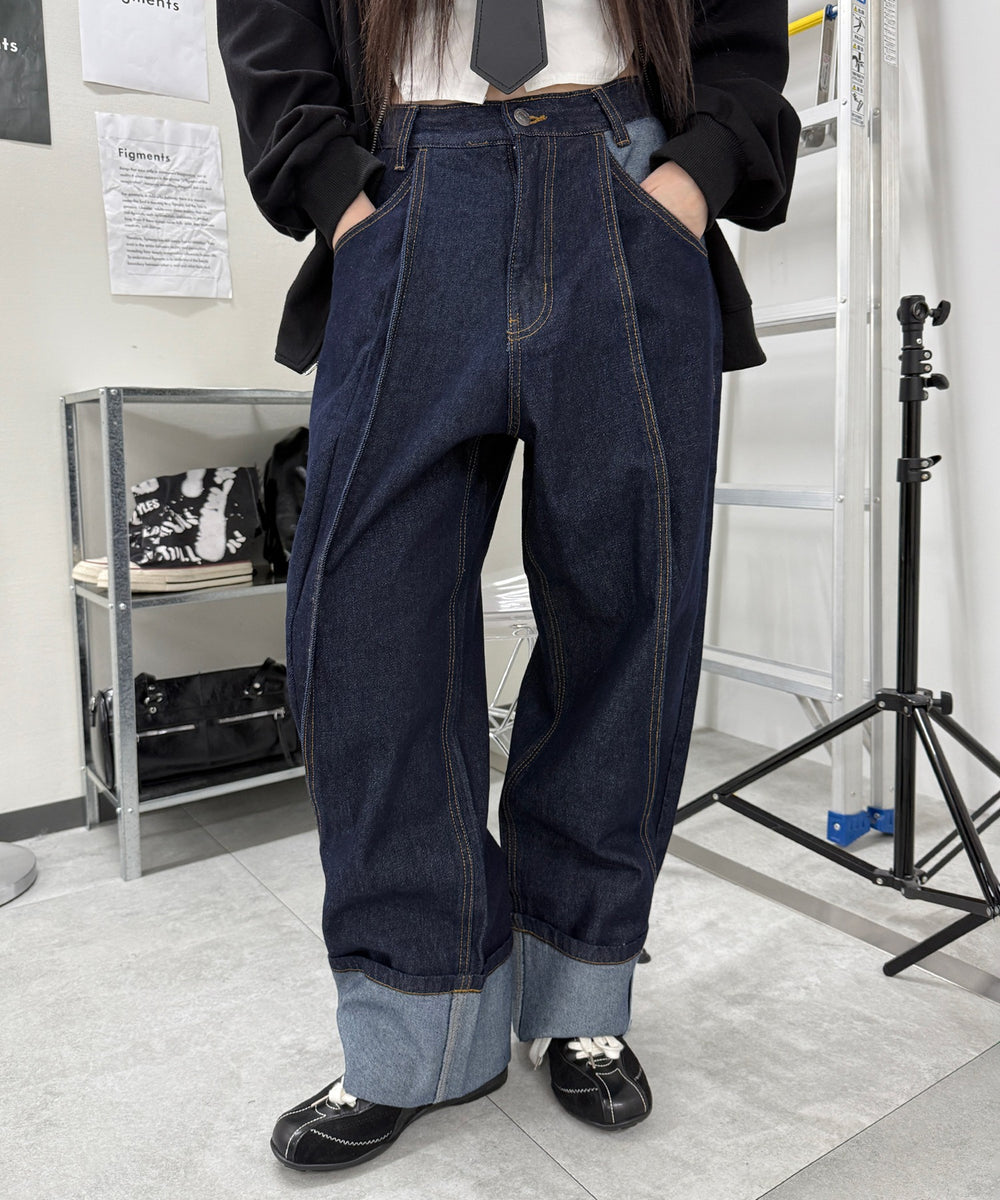 デニムインディゴ モデル：159cm Sサイズ着用