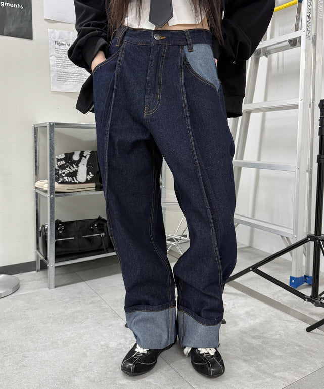 デニムインディゴ モデル：159cm Sサイズ着用