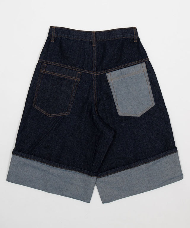 ロールアップデニムハーフパンツ