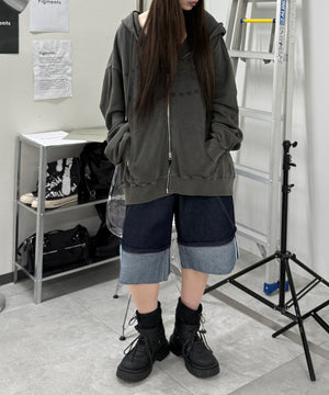 デニムインディゴ モデル：159cm　Sサイズ