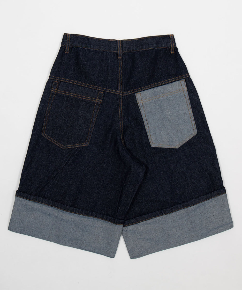 ロールアップデニムハーフパンツ