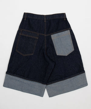 ロールアップデニムハーフパンツ