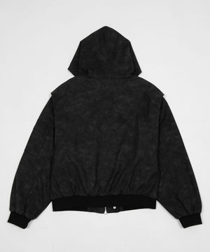 PUフーデッドブルゾン