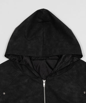 PUフーデッドブルゾン