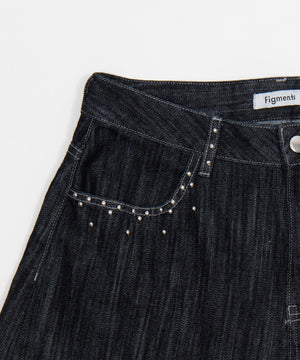 スタッズスラブカーブデニム