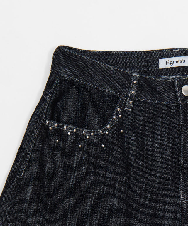 スタッズスラブカーブデニム