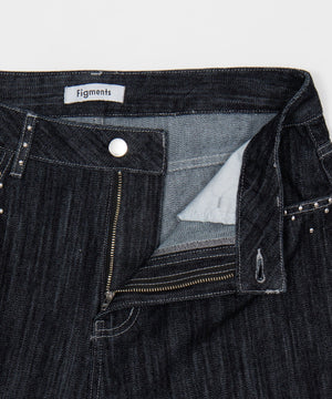 スタッズスラブカーブデニム