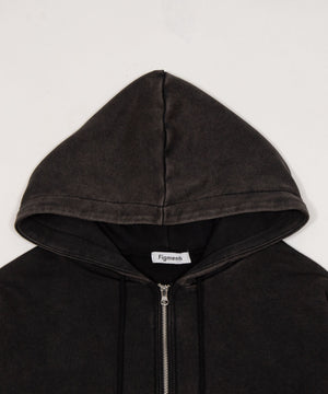 ハードウォッシュ裏毛Wジップパーカー