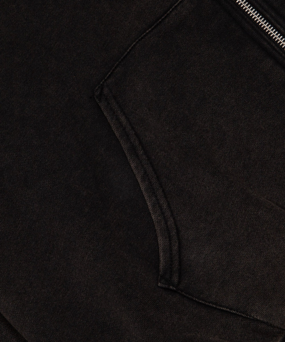 ハードウォッシュ裏毛Wジップパーカー