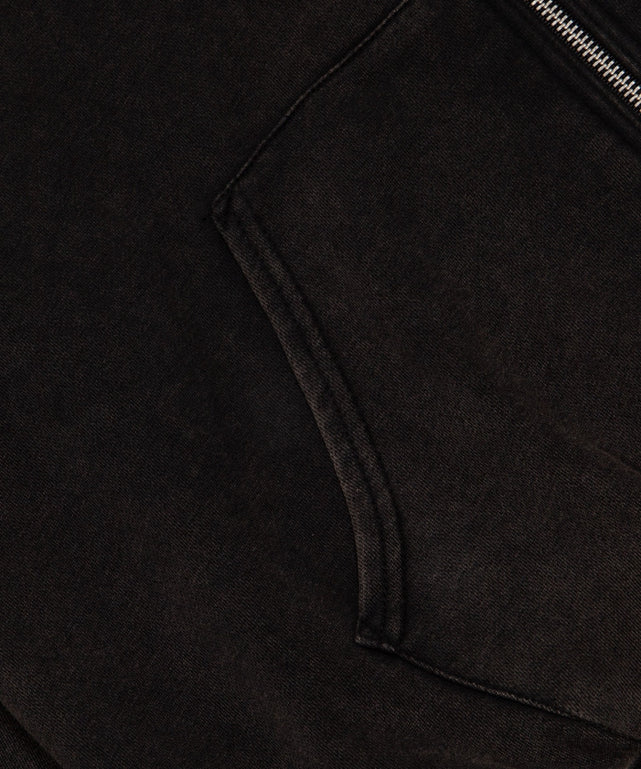 ハードウォッシュ裏毛Wジップパーカー