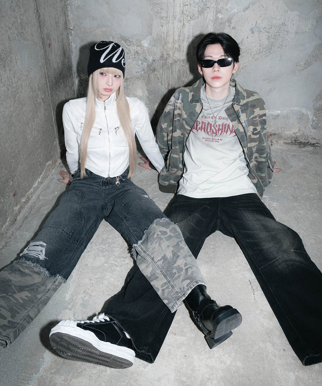 カモフラスイッチバギーデニム