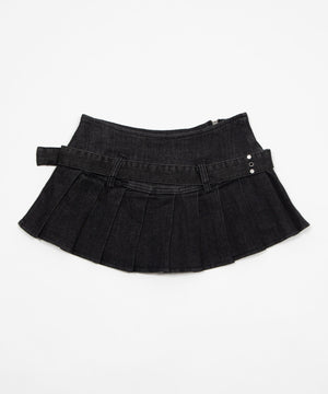 スタッズベルトプリーツミニスカパン