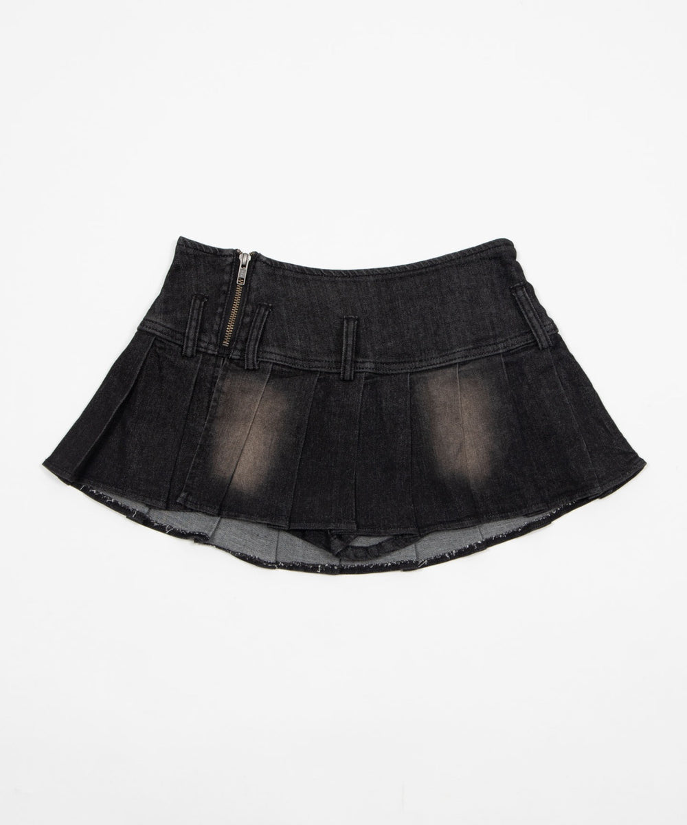 スタッズベルトプリーツミニスカパン