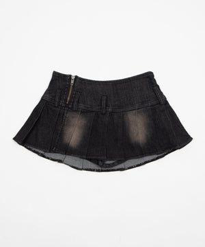 スタッズベルトプリーツミニスカパン