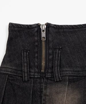 スタッズベルトプリーツミニスカパン