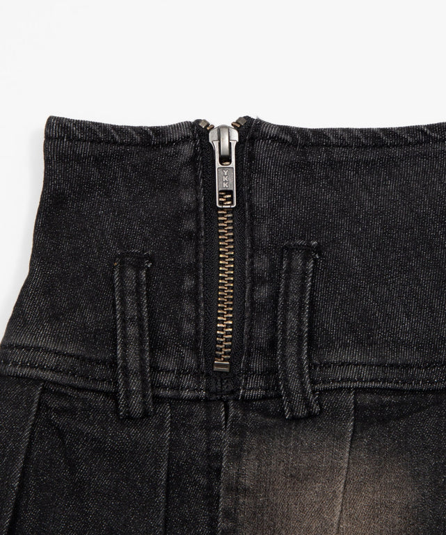 スタッズベルトプリーツミニスカパン