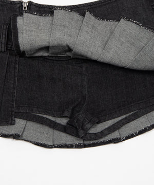 スタッズベルトプリーツミニスカパン