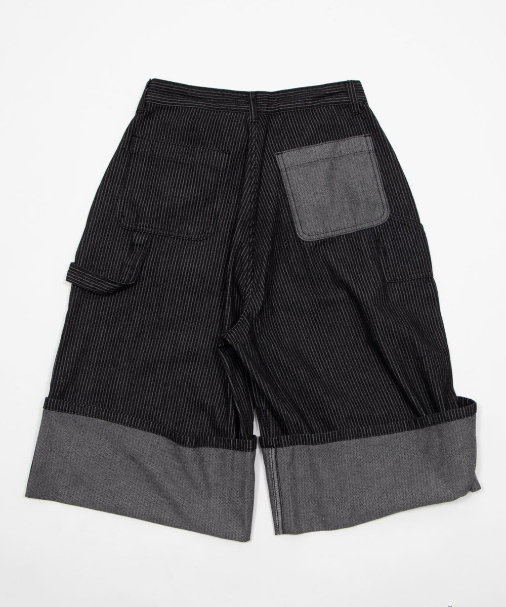 ストライプペインターハーフデニム